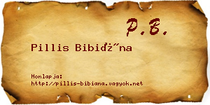 Pillis Bibiána névjegykártya